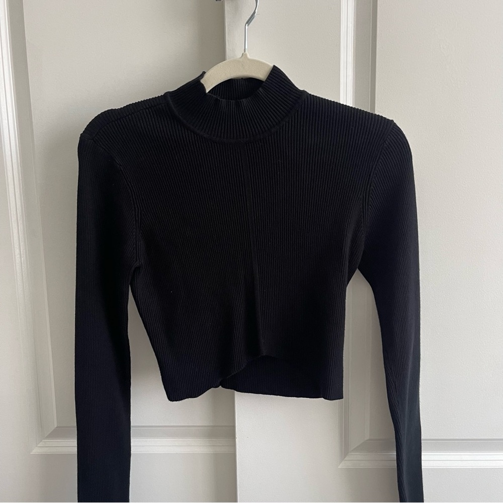 Garage Black Ribbed Turtleneck Sweater
